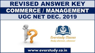 Revised Answer Key | Commerce | Management | UGC Net Dec. 2019
