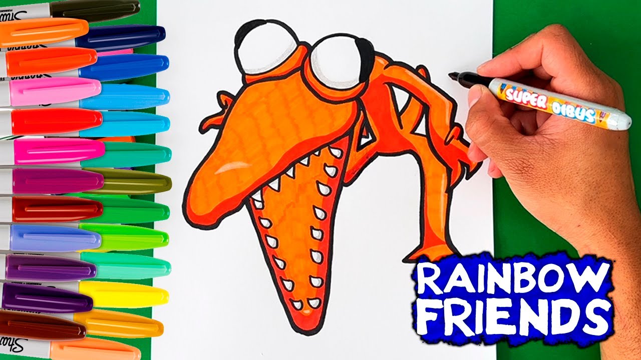 Como DESENHAR o ORANGE do RAINBOW FRIENDS (ROBLOX), Cómo DIBUJAR ORANGE  ROBLOX