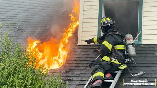 Firefighters Forced To Quickly Exit Window Of Private Dwelling Fire- Valley Stream, NY