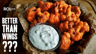 Crispy Buffalo Cauliflower With Blue Cheese Dip