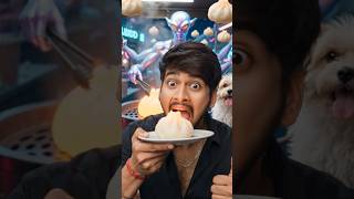 मैंने चांद पर खाए ALIEN के हाथ के MOMOS! 🥟👽 | Space Food Vlog #momos #shortsvideo