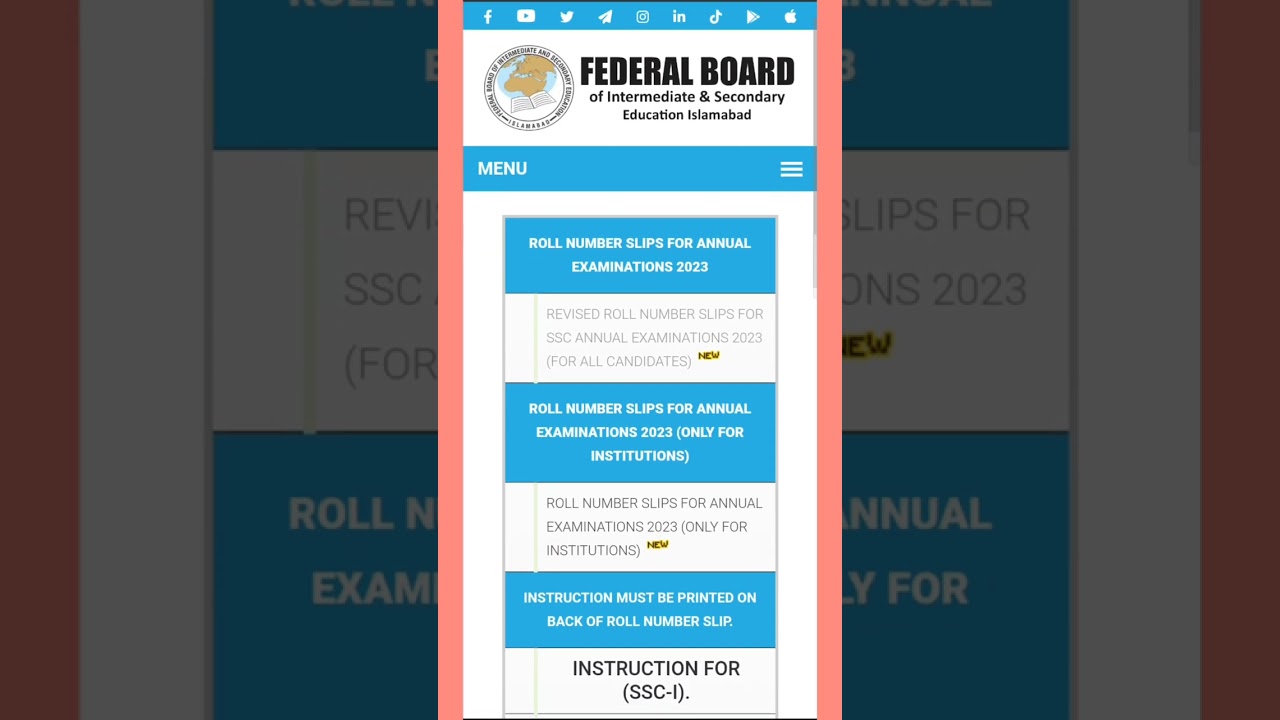How to Download & Print revised Roll Number Slips | FBISE 1st Annual exam (2023) | Class 9 & 10