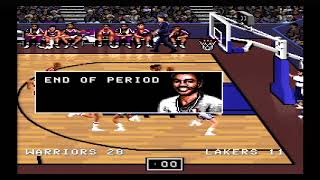 Bulls vs. Blazers and the NBA Playoffs [SNES, Simulation, Showtime] (Warriors vs. Lakers)