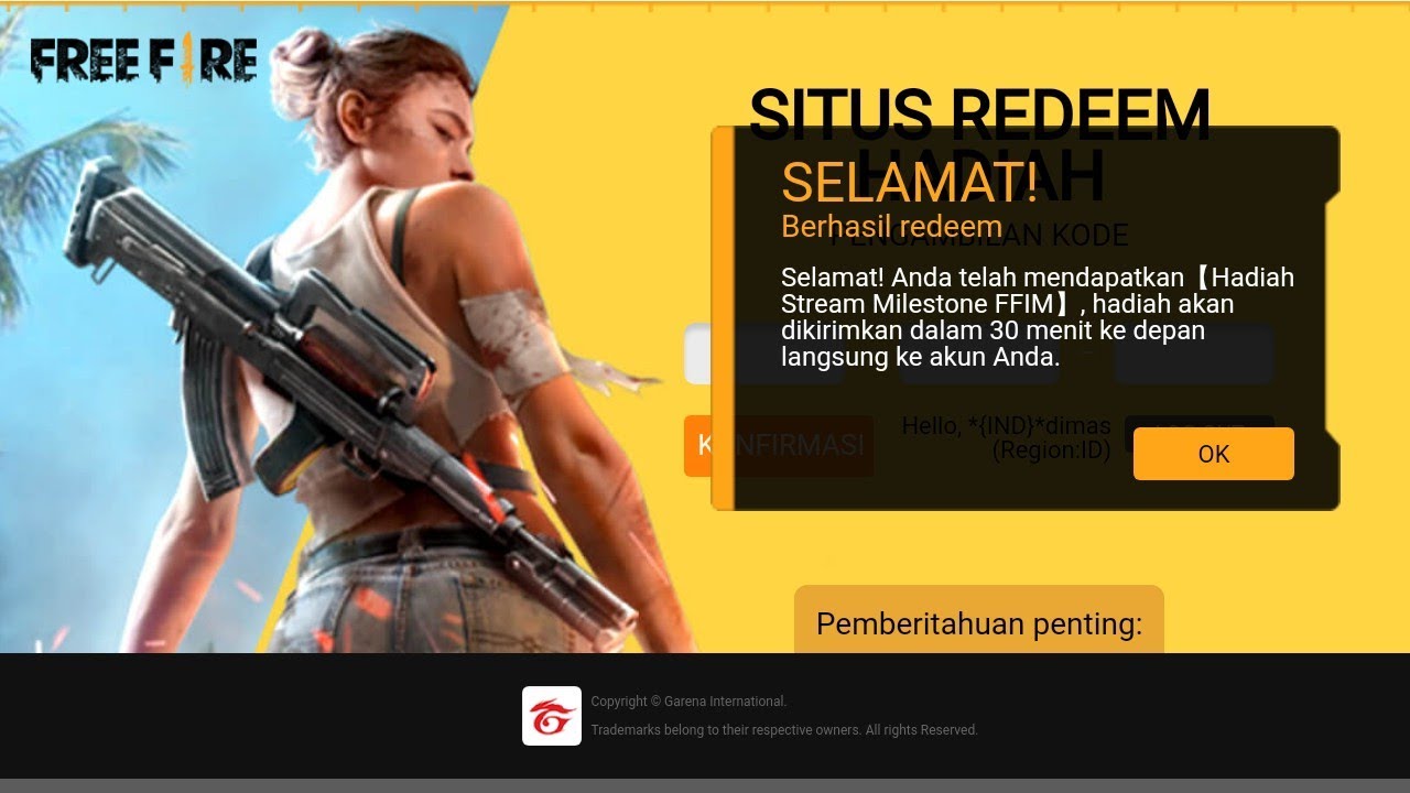 Buruan REDDEM !! Code REDDEM BUNDLE HAYATO & 1 TROPHY GLORI No Tipu 100% Work !!! Garena Free FIRE Buruan REDDEM !! Code REDDEM BUNDLE HAYATO & 1 TROPHY GLORI No Tipu 100% Work !!! Garena Free FIRE -
