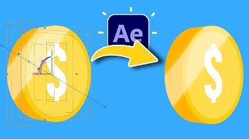 Platte 3D-muntopgooianimatie in After Effects-zelfstudies