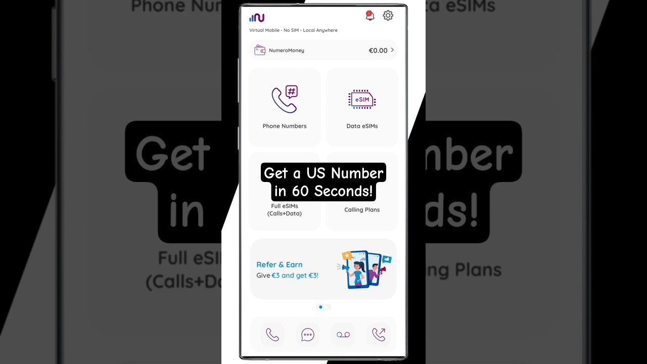 Получите американский номер за 60 секунд! 