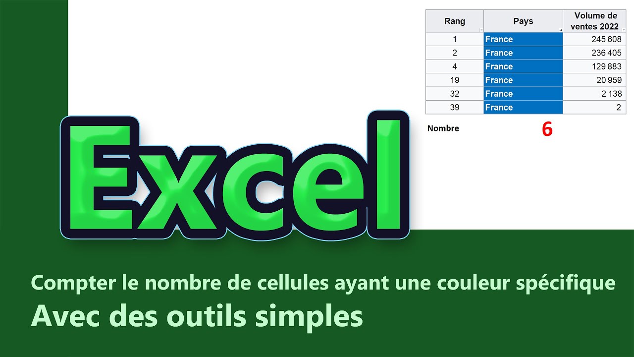 Excel - Compter le nombre de cases coloriées d'une couleur spécifique