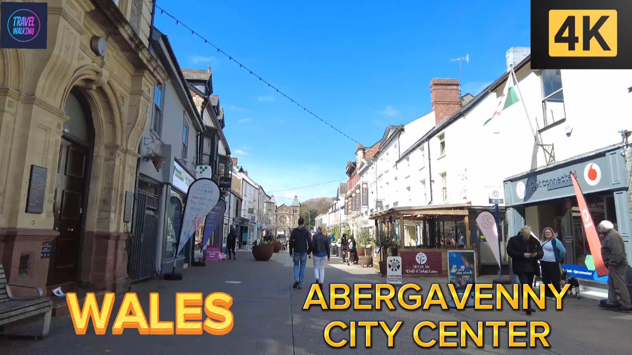 Wales Abergavenny Town Center 4k YouTube
