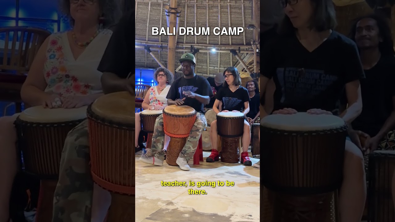 Уроки игры на африканских барабанах на Бали, Индонезия