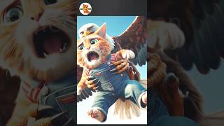 Sad Story Of Cat Kitten Kidnapping By Eagle 😓🦅😺 #meowoption #cat #funny #cutecat #ai #shorts