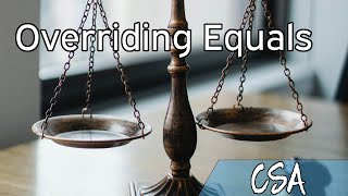 [CSA] Overriding Equals Net Worth