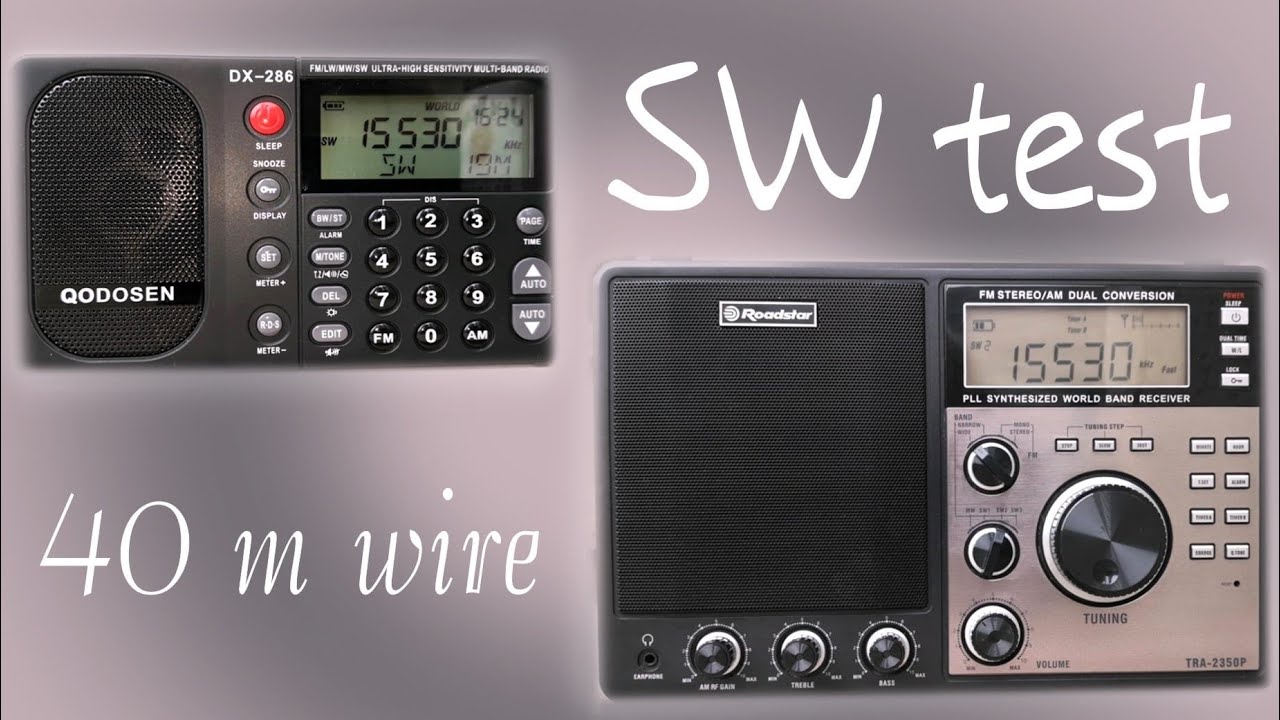 QODOSEN DX-286 vs Roadstar TRA-2350P. 15530 kHz, KSDA Adventist World Radio, 1kW, Guam, 11145 km