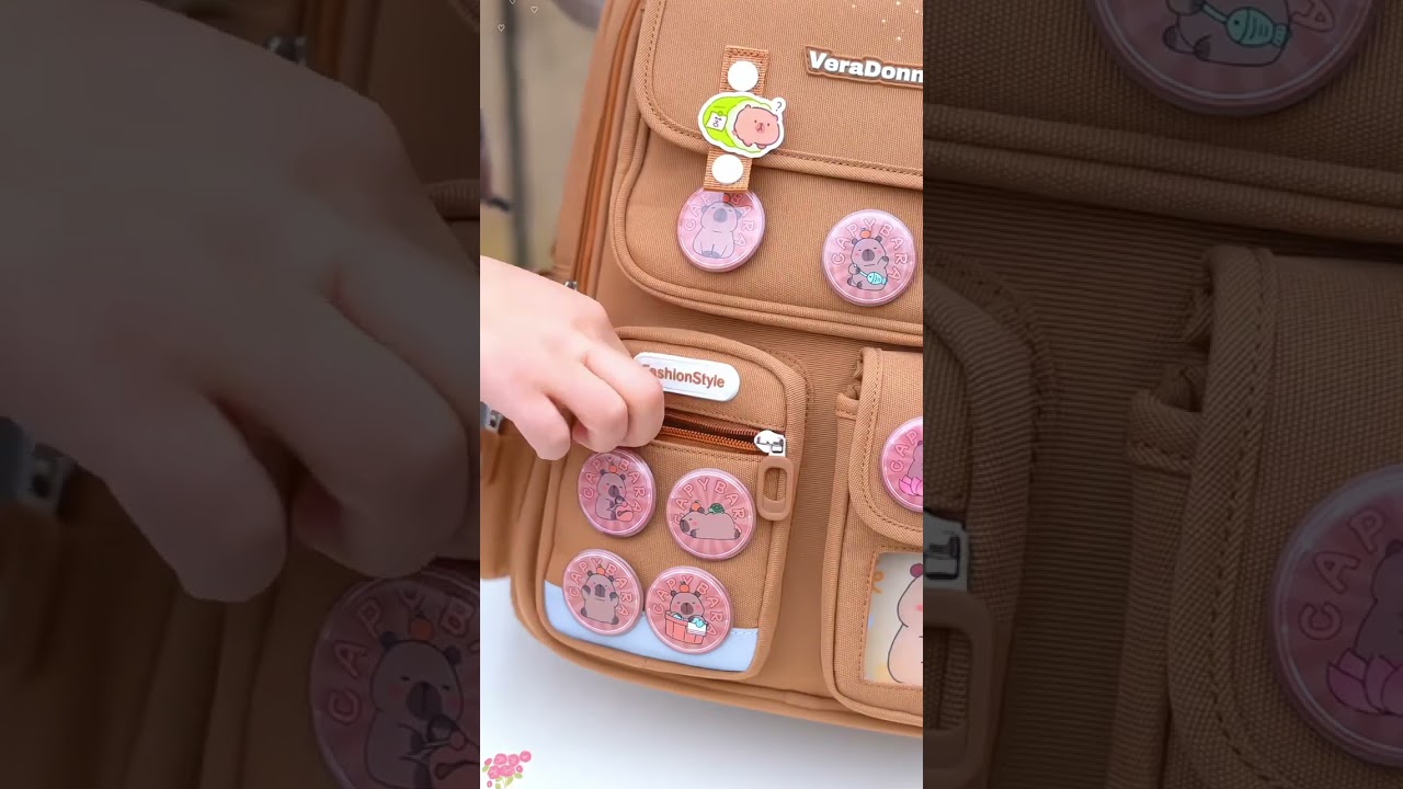 Balo đi học capybara chống nước dễ thương 