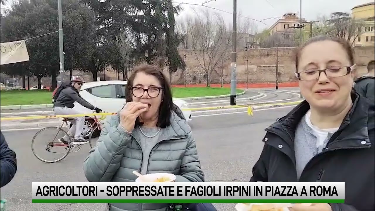 Protesta agricoltori. Fagioli e soppressate irpine in piazza a Roma