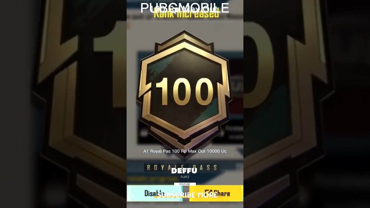 A1 ROYAL PASS 100 RP MAX OUT 10,000 UC ✌️🔥