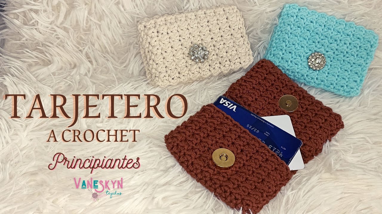 TE ENSEÑO COMO HACER UN TARJETERO A CROCHET paso a paso