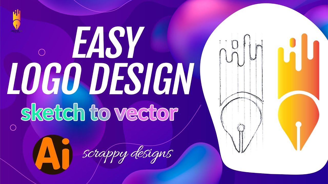 Creating a simple logo using adobe illustrator | ScrappyDesigns - YouTube