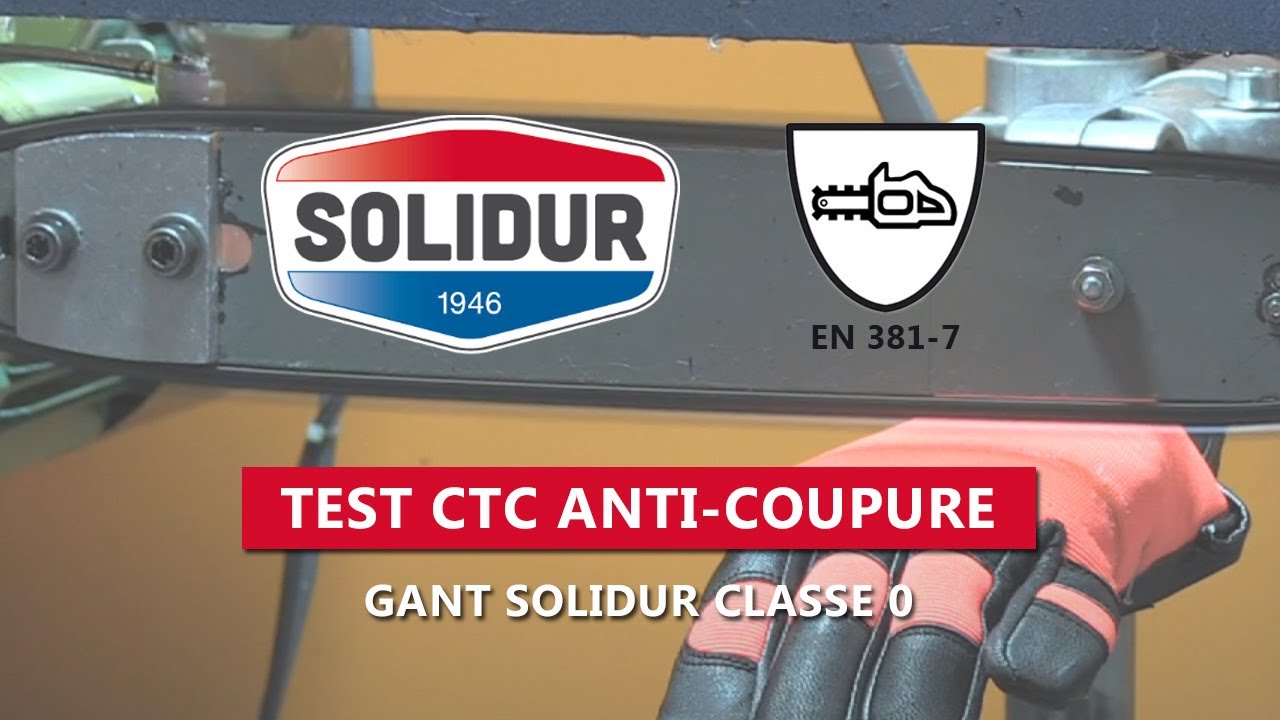 Test du CTC sur gants de protection tronçonneuse SOLIDUR Classe 0