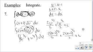 Calc 6.3  - u-substitution
