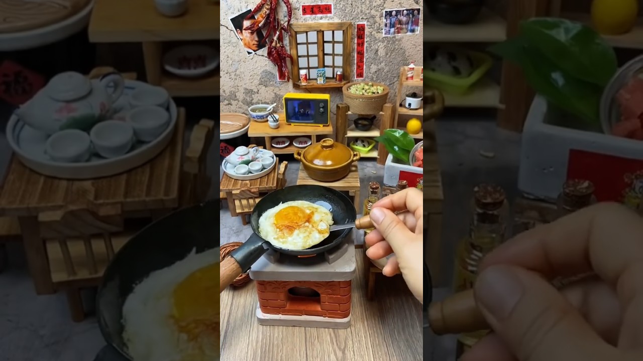 mini egg fry cooking 