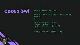8. LOOPING STATEMENTS (FOR LOOPS)