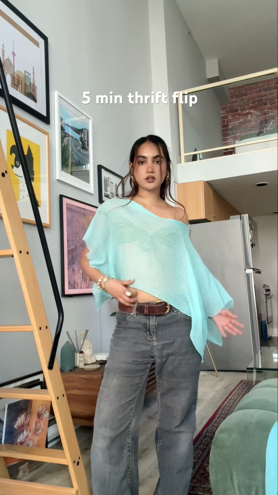 a 5 min scarf thrift flip🫧 #diy #thriftflip #scarftop
