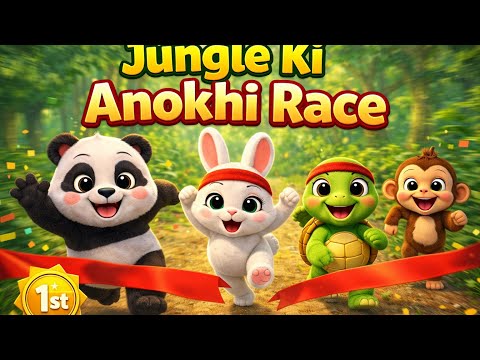 Jungle Ki Anokhi Race | Pintu Panda Story | Rabbit vsTortoise Race | Kids Moral Story| panda cartoon