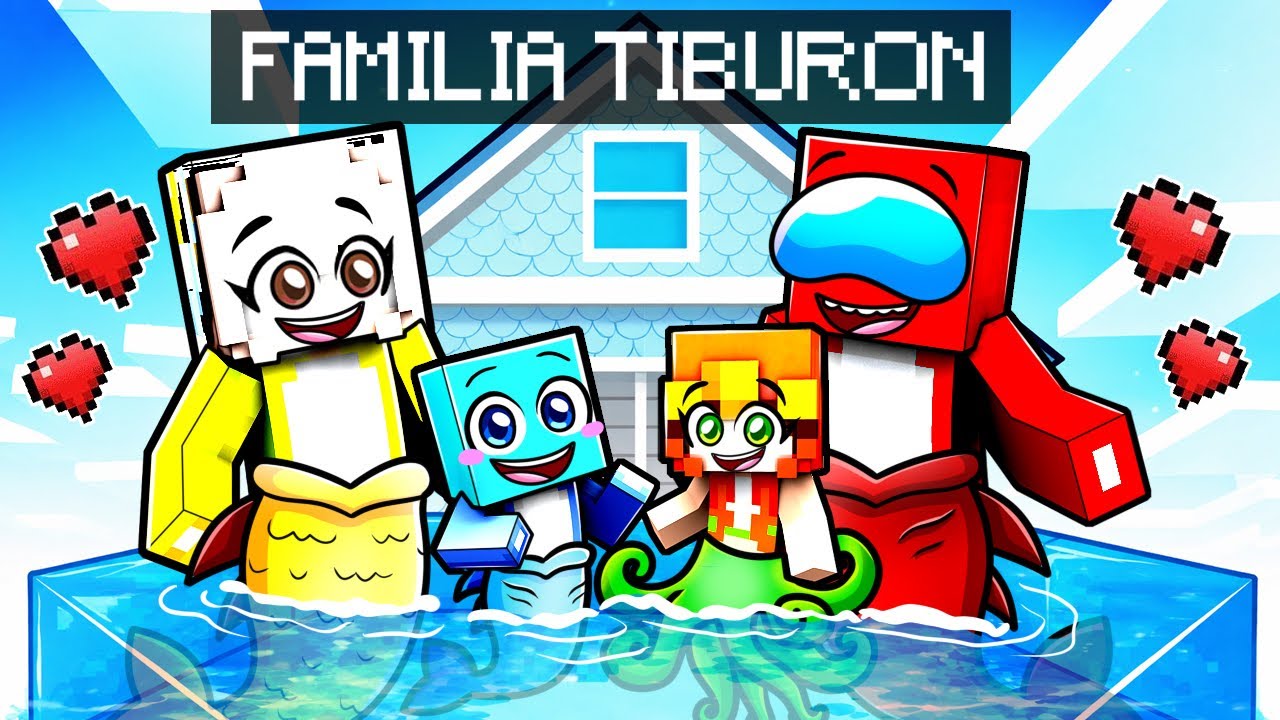 Teniendo Una FAMILIA de TIBURONES en Minecraft!