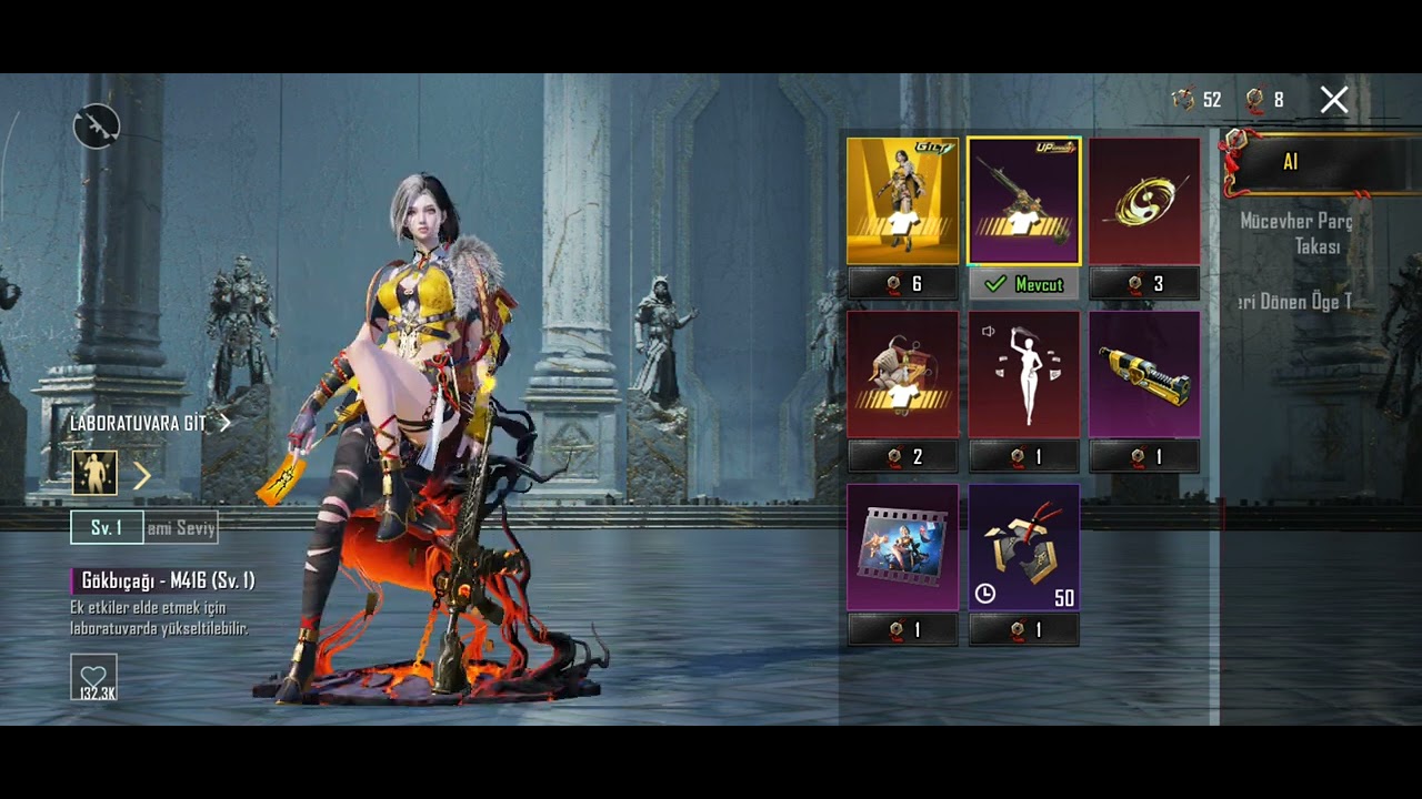  PUBG MOBİLE YENİ 8 SEVİYE ALEV M416 GELDİ. YENİ NİHAİ SET. 2500 UCYE NELER ÇIKARDIM! PUBG mobile. 