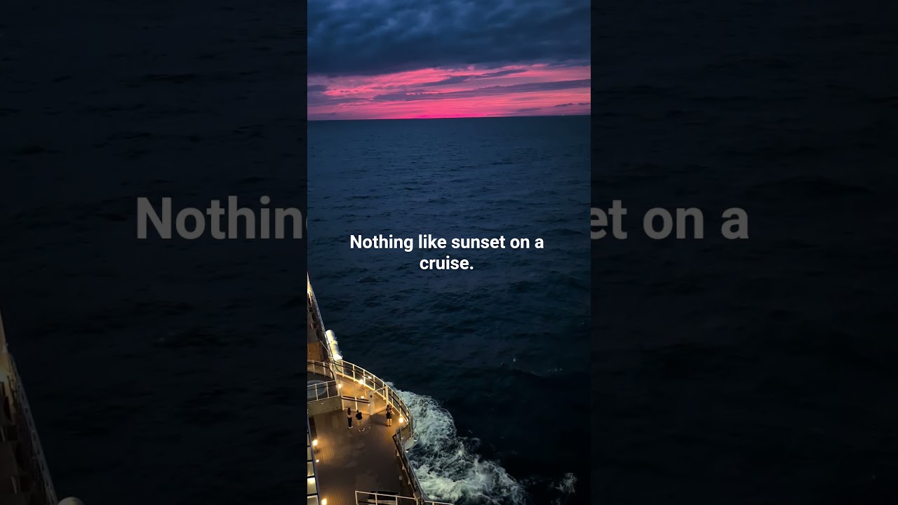 Sunset on the balcony from the cruise ship.