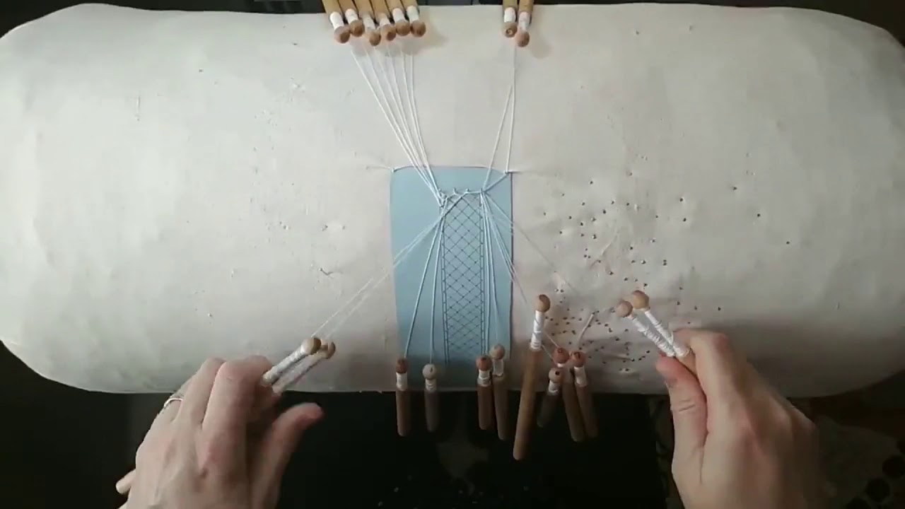 Урок 2. Кружевоплетение. Парная техника плетения. Простая решётка в полный заплёт