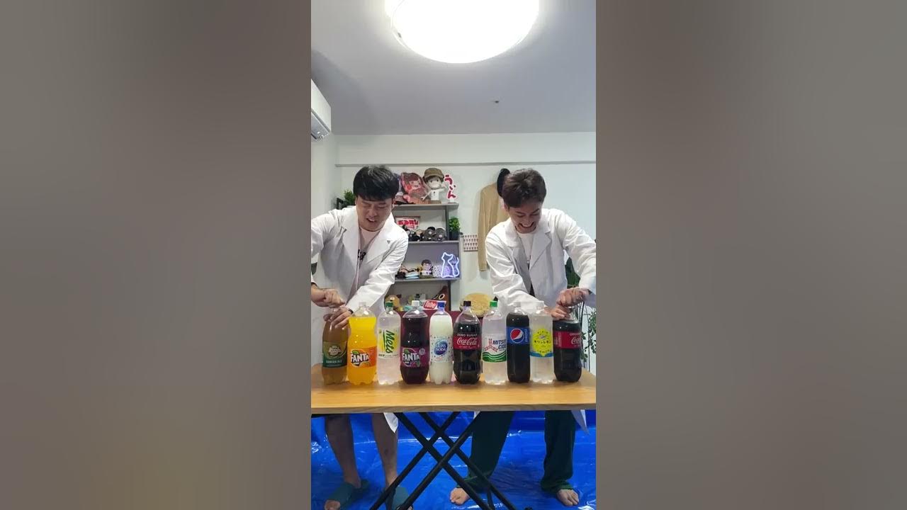 検証 10本の炭酸でメントスコーラしたらどれが一番吹き出すのか Shorts Youtube