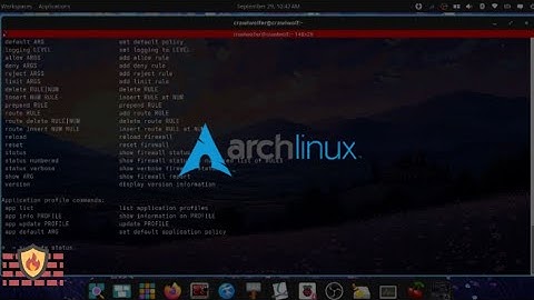How to enabling/Disabling the UFW (Firewall) on Arch Linux.