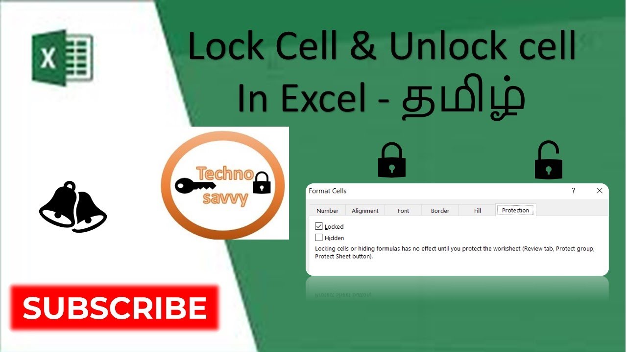 (Lock Cell) & Unlock cell In Excel - தமிழ்