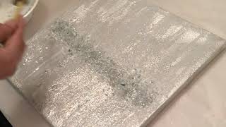 DIY Silver Glitter Wall art || Crushed Glass Wall Art
