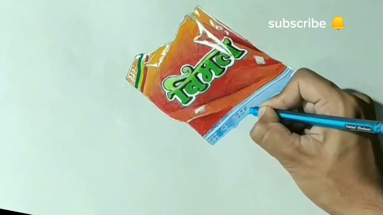 3d Drawing of a vimal pan masala handmade drawing