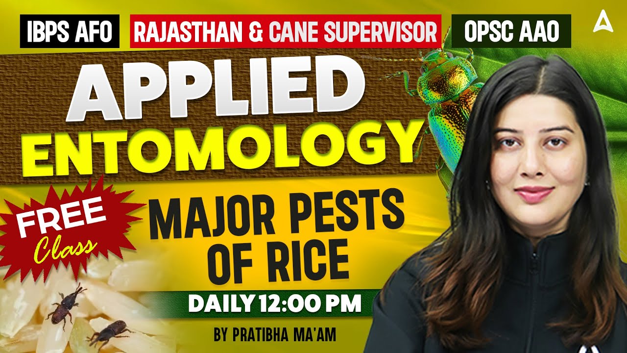 Applied Entomology Major Pests Of Rice | IBPS AFO | Rajasthan Cane supervisor | OPSC AAO | Pratibha