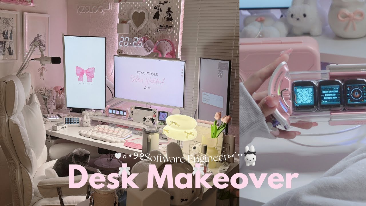 vlog | ｶﾞｼﾞｪｯﾄ大量開封祭り📦♡ 在宅ﾌﾘｰﾗﾝｽの模様替え3days🎀ˎˊ˗ | divoom, benQ, fifine