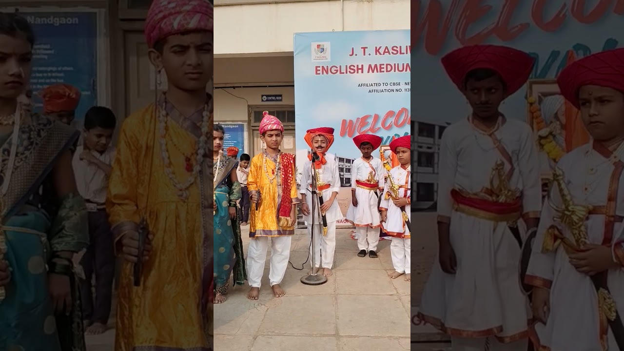 श्री छत्रपती शिवाजी महाराज जयंती भाषण अनुराग अहिरे व इयत्ता ३री मधील विद्यार्थी 