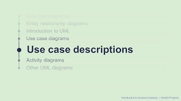 8 Use Case Descriptions - Intro to Systems Analysis