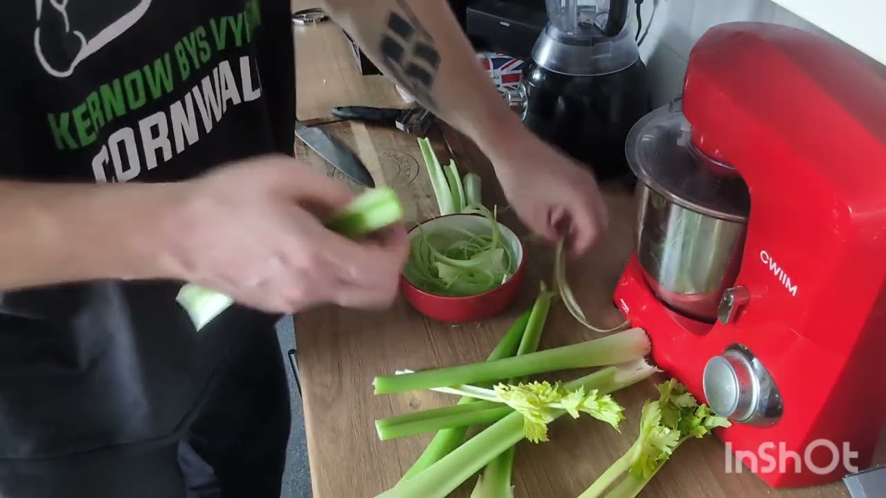 Preparing Celery.