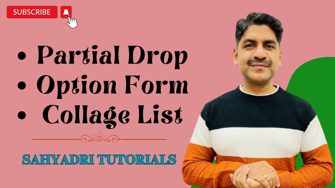 Partial Drop | Option Form | Collage List | Engineering | Sahyadri ...