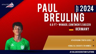 Men's Soccer | Winger, COM | Paul Breuling, Germany | Highlights | Recruit 2024