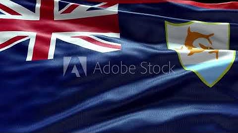 4k render Anguilla Flag video waving in wind Anguilla Flag Wave Loop waving in wind Anguilla Flag