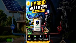 Hybrid Solar System कैसे काम करता है? 🔥 Day Night Grid Full Guide | 24x7 Power Solution #facts