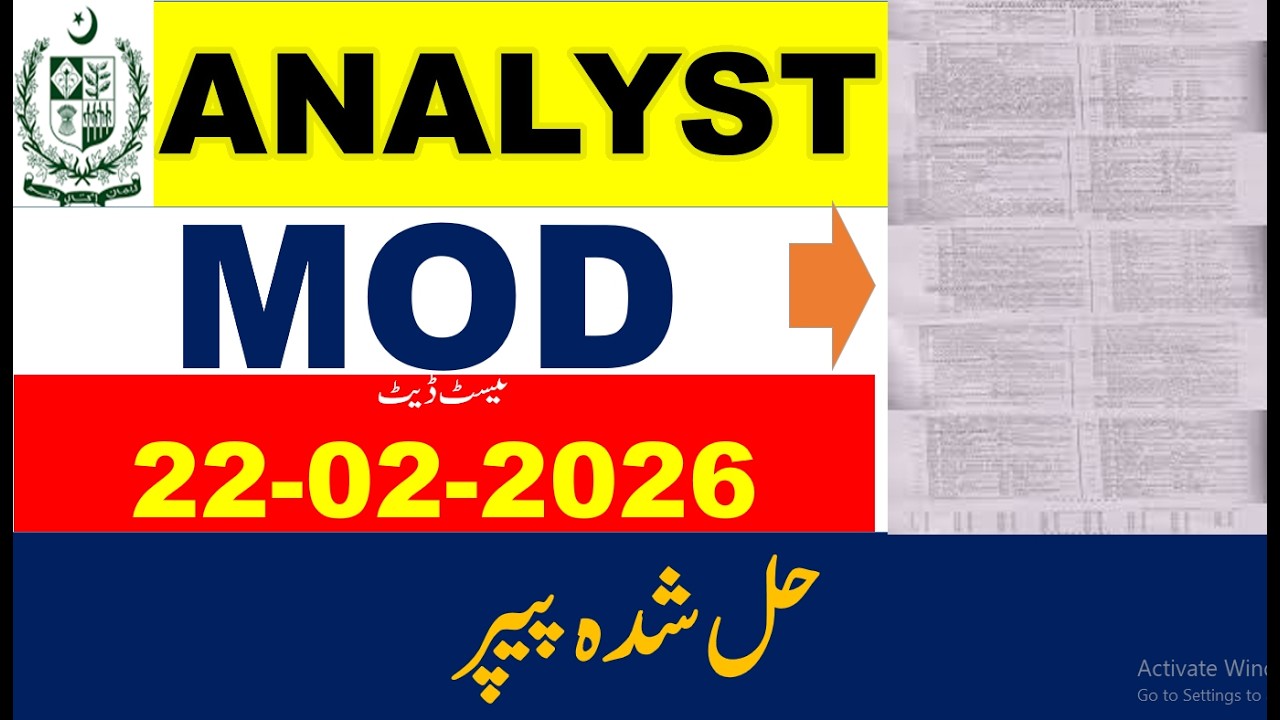 MOD Analyst Complete Solved Paper Held On 22-02-2026