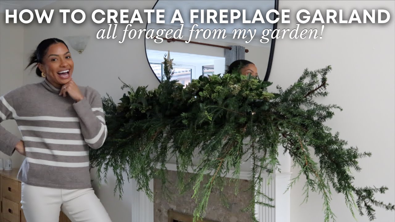 How to make a fireplace garland £12 Real and foraged! YouTube