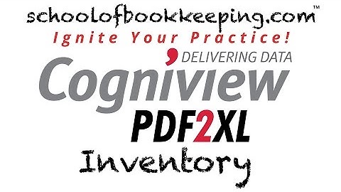 Cogniview - Lesson 3 - Inventory & PDF2XL