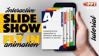Interactive slide show using FLY IN Animation | PPT EDGE