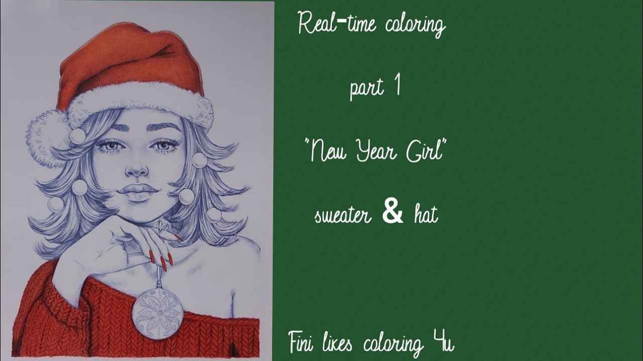 How I colored a red sweater with Prismacolor "New Year Girl" by Nino Kurtskidze 